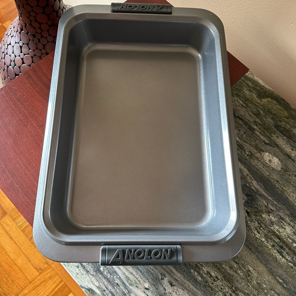 New ANOLON Advence Nonstick Rectangular BakingCakePan 9”/13”with SiliconeGrips.